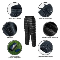 Pantalon en duvet NATUREHIKE : chaud, imperméable et coupe-vent pour la randonnée